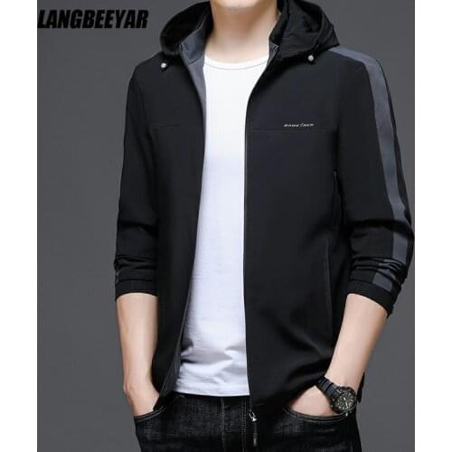Top Grade Brand Casual Fashion Hooded Street Windproof Men New Autumn Jackets For Man Windbreaker Fall Coats Mens Clothing 2021
