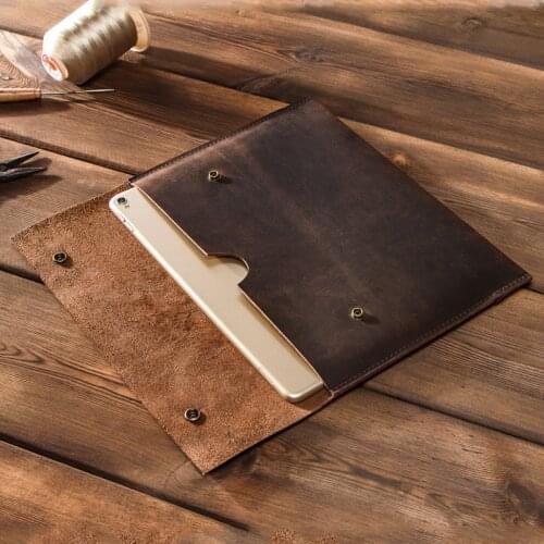 Contacts ipad 8th Generation Case ipad air 4 Case ipad pro 11 inch 2020 2021 Genuine Leather Retro iPad Sleeve Pouch