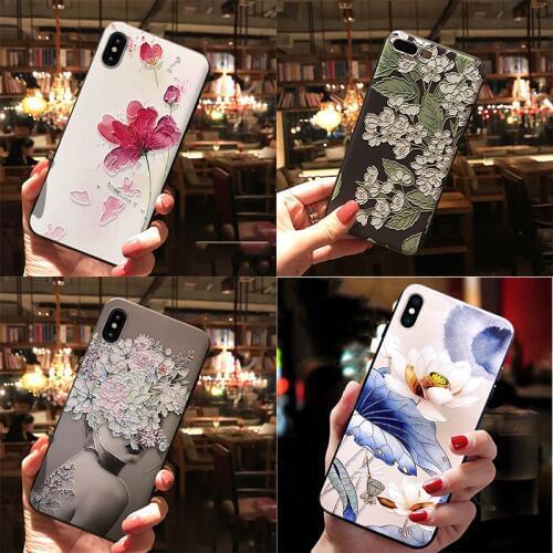 3D Emboss Flowers Case For Samsung Galaxy S20 Ultra S10 S9 S8 Plus S10e S6 S7 Edge Note 10 Lite 9 8 A6 A7 A8 Plus A9 2018 Covers