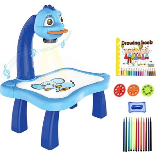 Kids Toy Painting Drawing Table Led Projector Music Toys Kids Arts and Crafts for Kids Children Notebook Pen Office Toddler Toy