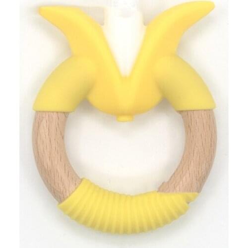 Baby Silicone Teether Bite And Anti-Eat Hand Artifact Chewing Molar Toys Banana Teether Food Grade Silicone