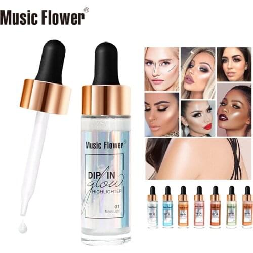 Cross-boundary Hot Sale MusicFlower Seven Color Optional Facial Lip Highlighter Brighter Liquid Repair