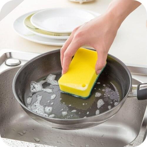 2pcs/lot Strong Decontamination Cleaning Sponge Kitchen Washing Dishes Sponge