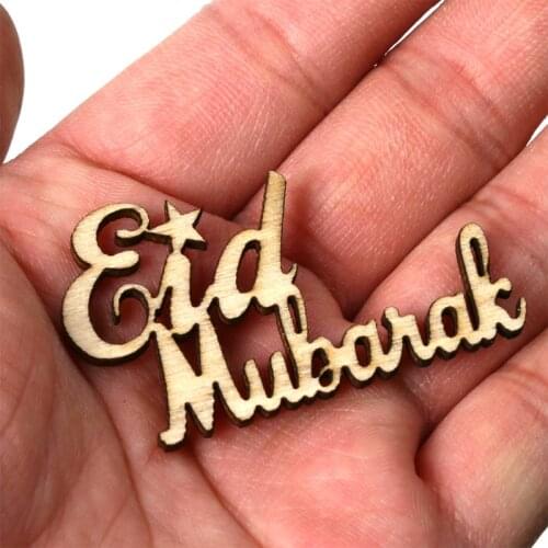 Eid Mubarak Wooden English Alphabet Decor Aid Moubarak Islam Party Supplies Wooden Crafts Decoration Ramadan 2021 In Gurbang