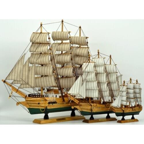 Luckk Free Shipping Wooden Sailboat Civil Ship Model Classics Antique Building Home Decoration
