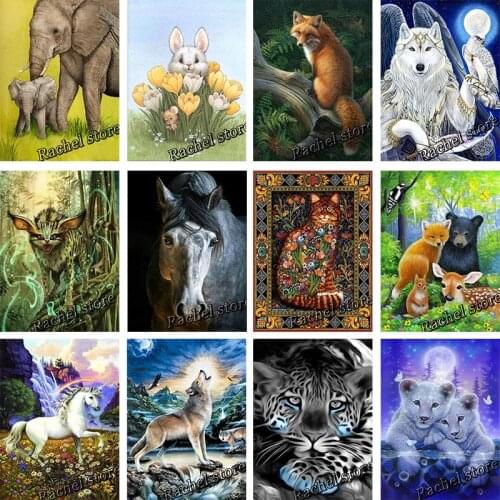 Diy Diamond Painting Cross Stitch Kits Diamond Mosaic Animal Full Square Diamond And Round Diamond Embroidery MH21033
