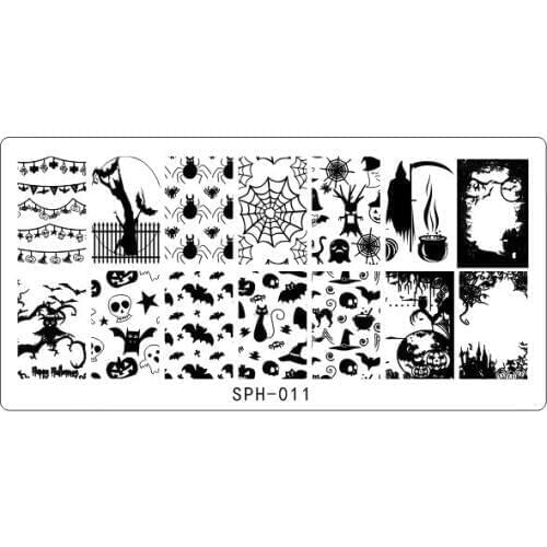 NEW Halloween Hallowmas Christmas, holiday nail plate,nail Stamp Image holiday nail template Print Nail Art Template 8 Designs