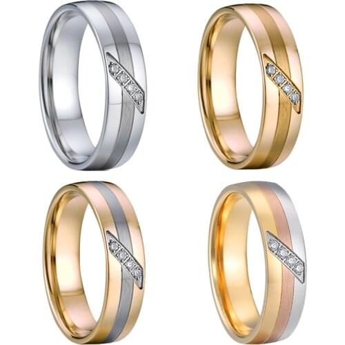 LOVE Alliances Marriage Anniversary Wedding Rings for women girls Engagement ring Rose Gold Color Classic Europe Style