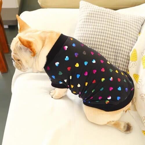 Dog Clothes Pet Round Neck Shirt Cat Short-Sleeved Fat Dog Cool T-SHIRT Handsome Air Fashion Bully Spring Summer Model T-Shirt