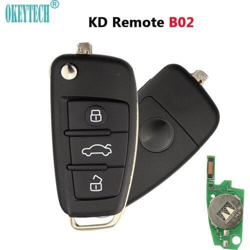 OkeyTech 1PC New Styling B Series Remote Control KD B02 Car Key 3 Buttons for KD900+ Key Programmer URG200 Machine For Audi A6L
