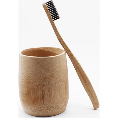 Wholesale 300PCS Bamboo Toothbrush Environmentally Toothbrush Novelty Bamboo Tooth Brush Bamboo Fibre Black Soft Bristle