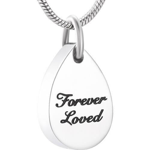 Memorial Jewelry Forever Loved Tear Shape Cremation Ashes Urn Necklace Keepsake Pendant