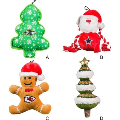 Plush Dog Toys Squeaky Christmas Gift For Pet Bite-Resistant Chew Toy For Puppy Dogs Interactive Pet Dog Teeth Cleaning Toys