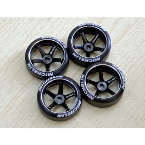 RC Drift Mosquito Car Mini-q Mini-d Mini-Z DRZ Metal Wheels Drift Tire with Logo Black