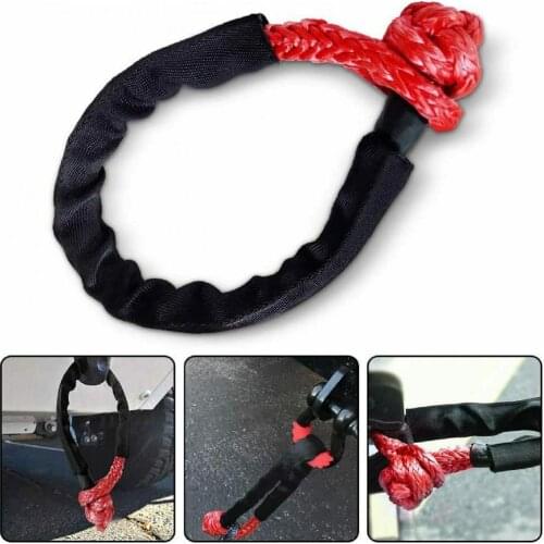 Shackle Rope Impact Resistant High Pulling Synthetic Fiber Soft Shackle Tow Rope for Off-Road Recovery лебедка автомобильная