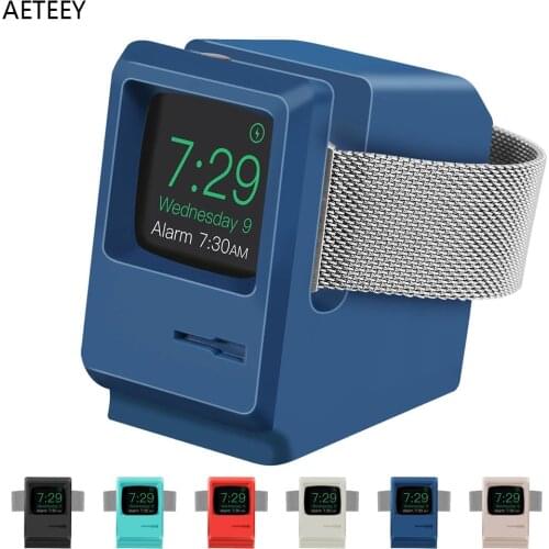 Retro Silicone watchs Charge Stand Holder Apple Computer In Memory of Jobs for Apple Watch 6 SE 5 4 3 38/42mm Smart Accessories