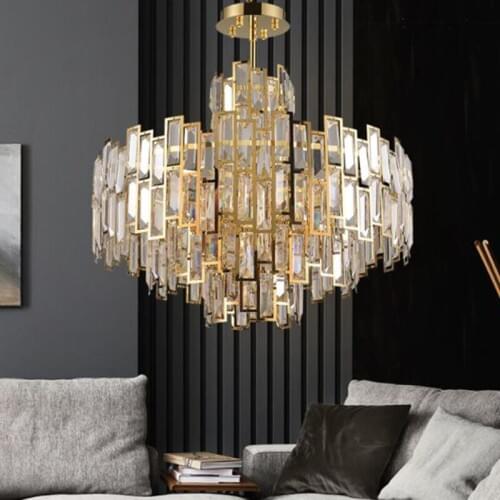 Modern Luxury Crystal Chandelier Lighting Fixture Contemporary Living Room Hanging Light for Home Restaurant Decor