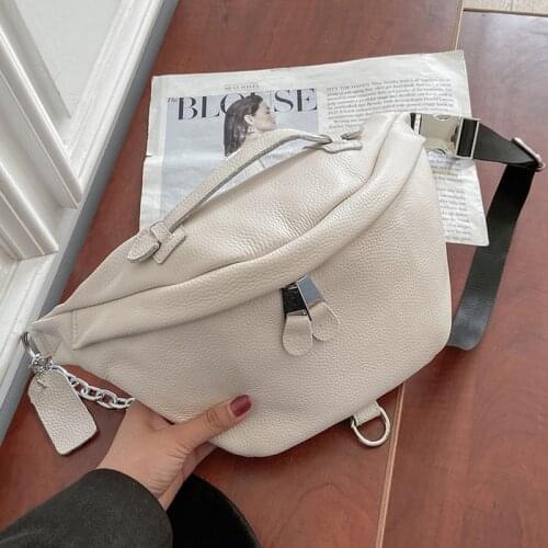 New Natural Genuine Leathe Womens Handbag Large High Quality Soft Cowhide Women Shoulder Bag Fashion Chain Female Messenger Bag