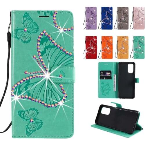 Sunjolly Diamond Case for LG Stylo 7 Ve2P Velvet 2 Pro K52 K42 K61 K42 K92 Flip Wallet Butterfly Rhinestone Phone Cover coque