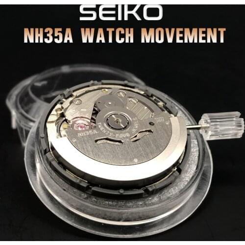 Japan Original SII NH35A aka NH35 Mechanical Movement 24 Jewels with White Datewheel High Accuracy Automatic Self-winding Movt