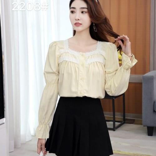 YOMING 2021 New Women Fashionable Solid Color Shirt Breathable Ladies Blouse