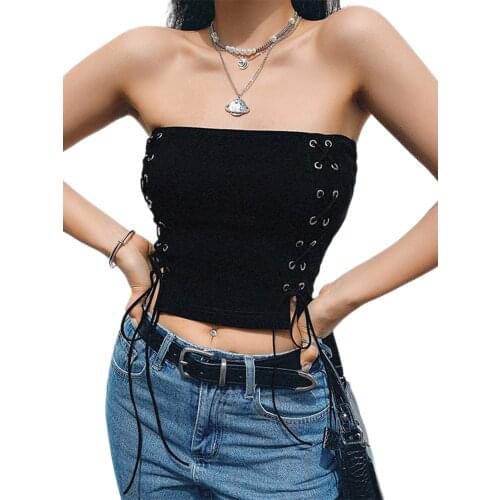 Womens Off Shoulder Tube Top Summer Sexy Sleeveless Stretchy Solid Crop Top Clubwear Night club crop tops Young Girls Ladies