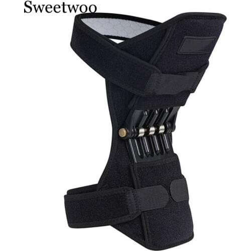 1 Pair Breathable Non-slip Lift Joint Support Knee Pads Powerful Rebound Spring Force Knee Booster