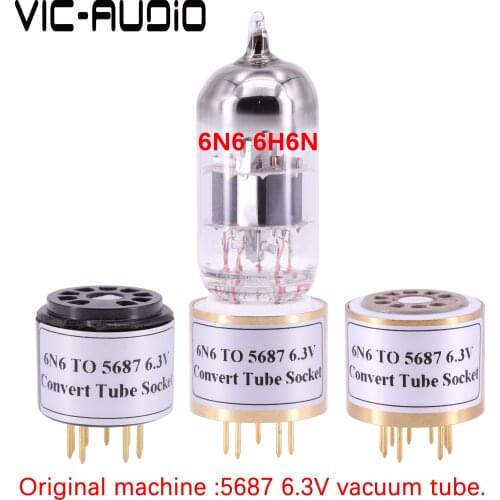 1PC 6H6N 6N6 Tube TO 5687 6.3V 9Pin TO 9Pin Vacuum Tube Amplifier Vitage DIY Audio Vacuum Tube Socket Adapter Converter