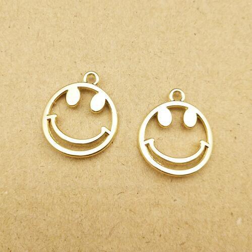 10pcs 17x19mm smile face charm for jewelry making fashion earring pendant bracelet necklace charm