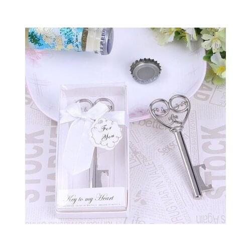 10pcs/lot Souvenir Wedding Gifts Personalized Beer Opener Heart Shape Opener With Box Alloy Presents For Party Guest