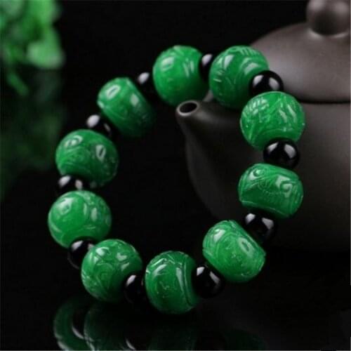 100% real green jade bracelets jadeite bangles real beads bracelet for men women jade gift real green jade bangle 17*14mm