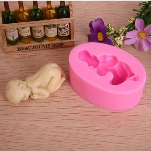 100pcs/lot Food-grade FDA 3D Baby Silicone Fondant Cake Decorating Mold Jelly Moulds Soap Molds DIY Baking Tools
