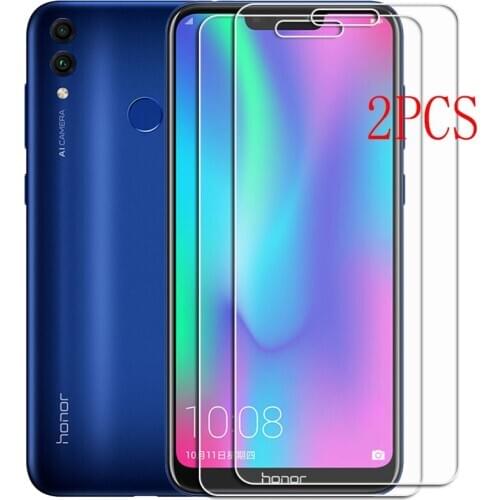 2PCS FOR Huawei Honor 8C High HD Tempered Glass Protective On Honor8C BKK-LX2, BKK-LX1, BKK-L21 Screen Protector Film