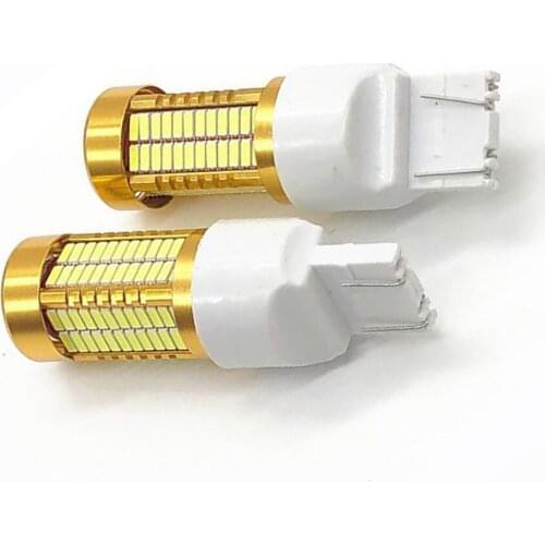2pcs 7443 4014 106 SMD Led Front Turn Signal Lights Brake Tail Lamp Bulb White Amber Red Ice Blue W21/5W Rear Fog Light 12V