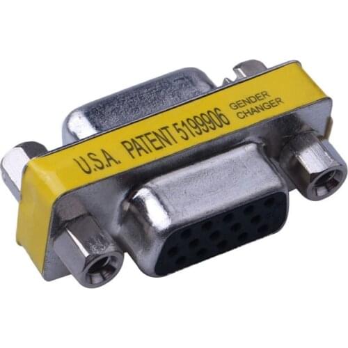 2 Pcs VGA F-F Video Converter Adapter HD15 Pin Gender Changer Convertor D-Sub Video Graphics Array cable connecter