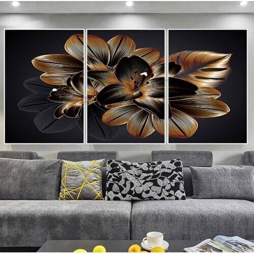Diamond embroidery Abstract art, golden flower full square round drill diamond painting 5d diy diamond mosaic home decor GG4993