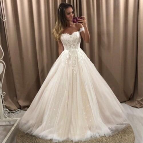 ANGELSBRIDEP Sweetheart Ball Gown Wedding Dresses Vestido De Noiva Sexy Off-Shoulder Floor-Length Formal Wedding Bridal Gown HOT