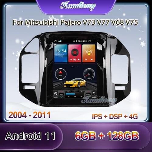 Kaudiony 10.4" Tesla Style Android 10.0 For Mitsubishi Pajero V73 V77 V68 V75 Car Radio Car Dvd Multimedia Player GPS Navigation