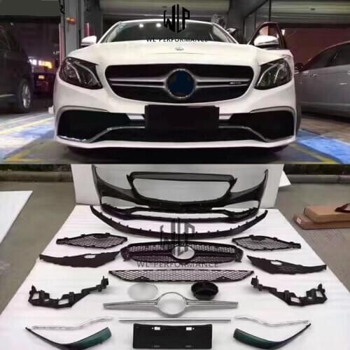 W212 E63 AMG style FRP Unpainted front bumper rear bumper side skirts for Mercedes Benz W212 E300 AMG Car body kit 10-13