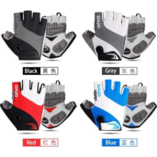 Color Leisure Cycling Gloves Half-finger Bicycle Riding Glove Lycra Breathable Shockproof Hand Wear for Travel Bicycle Accessory