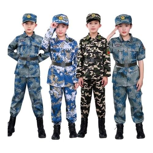 Children Camouflage Military Uniforms Tactical Combat Training Summer Camp Costumes Boys Special Force Soldier Army Suit