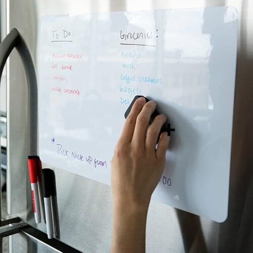 A4 Size Whiteboard Magnetic Sticker Calender Planner Soft White Board Marker Eraser Drawing Kitchen Fridge Magnet Drawing Board
