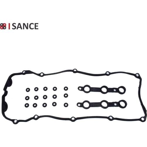 ISANCE Engine Valve Cover Gasket 15 Bolt Seals 11129070990 For BMW E46 E39 E3 X5 Z3 320i 323Ci 323i 325Ci 325i 325xi 328Ci 328i