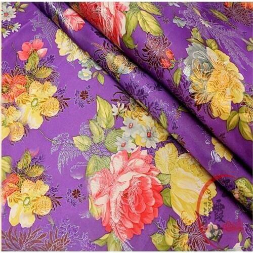 Ethnic floral jacquard tapestry satin silk brocade fabric for wedding dress,kids clothes,dolls,upholstery sofa 145cm width