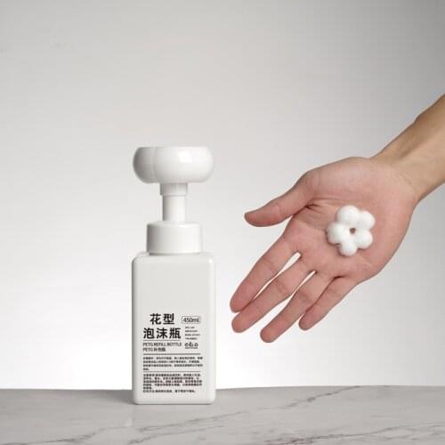 450ml Soap Bottle Foaming Lotions Refillable Bottle Flower Pump Head Soap Shampoo Cosmetic Empty Bottle Shower Gel Container