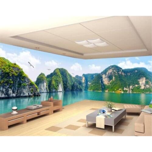 Beibehang Custom mural 10 meters high-definition beautiful Guilin landscape scenery huge panoramic living room background wall