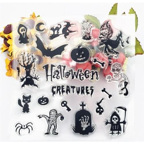 Hot selling Castle Halloween alphabet transparent clear stamp / silicone seal roller stamp DIY scrapbook album / card production