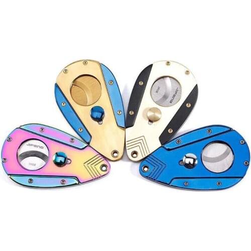 JIFENG Super Sharp Cigar Cutter Delicate Stainless Steel Cigar Scissors Tobacco Cutting W/Leather Case Cutting For COHIBA Cigars