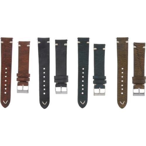 Handmade Leather Watch Strap 20mm 22mm Watch Bands Replacement Bracelet