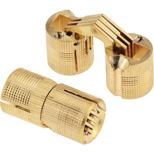 1Pcs Copper Brass Furniture Hinges 8-18 mm Cylindrical Hidden Cabinet Concealed Invisible Door Hinges For Hardware Gift Box